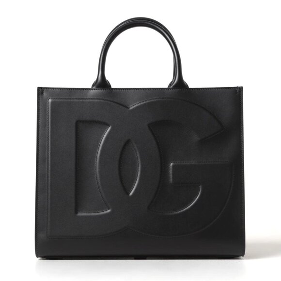 Dolce & Gabbana Beatrice DG Embossed Logo Calfskin Tote – Black - Picture 1 of 11